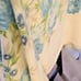 Vintage White Floral Blue Satin Edge Throw Blanket Made In USA Acrylic Apx 70x69