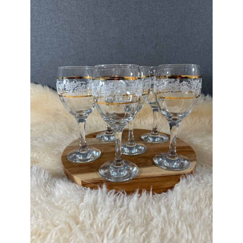 Vintage Basabahce Wine Glass Set of 6