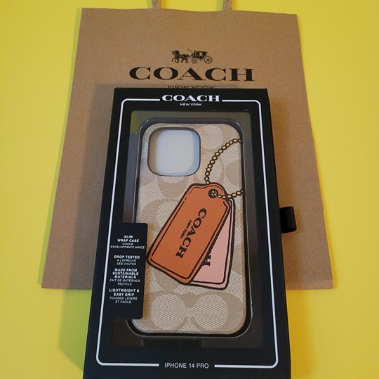 Brand New COACH iPhone 14 Pro Signature Canvas Light Khaki in Retail Box