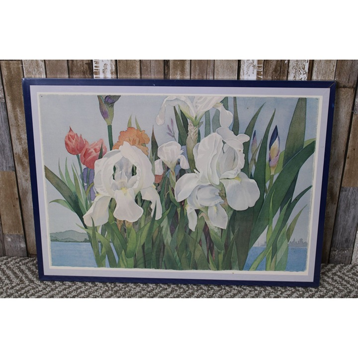White Iris and Skyline Framed Portrait