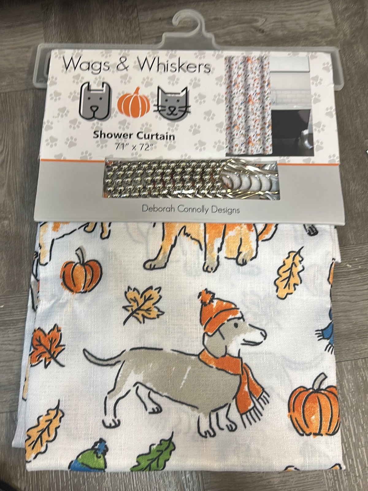 fall dachshund shower curtain