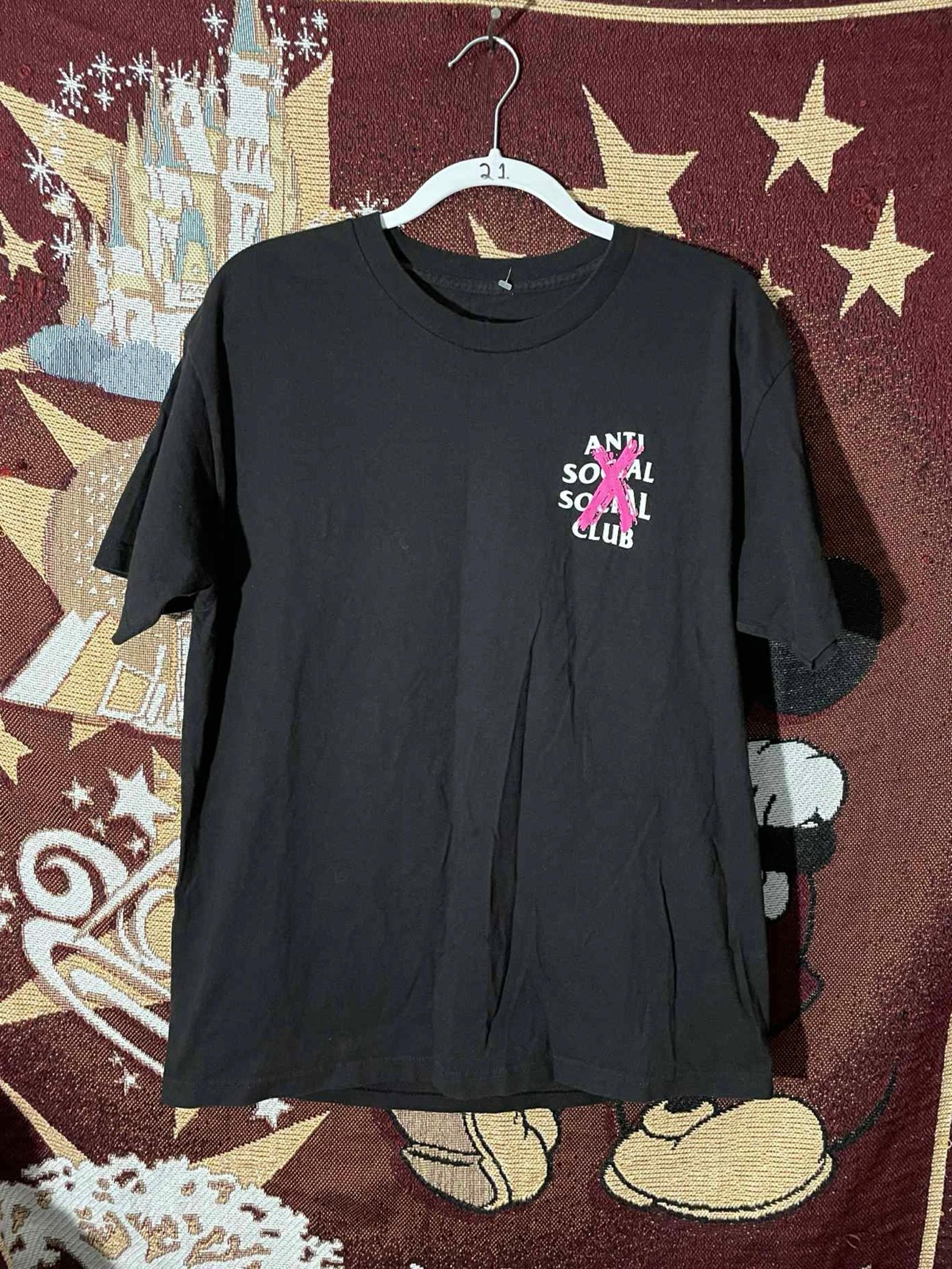 Anti Social Social Club Cancelled T-Shirt Men's  Black Logo Tee Size Large EUC