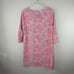Gretchen Scott Paisley Print shift Dress Jersey Knit Red Light Blue Sz Large