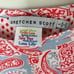 Gretchen Scott Paisley Print shift Dress Jersey Knit Red Light Blue Sz Large