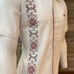 Medium 38 Guayabera Shirt White Linen Short Sleeve Maroon Embroidery