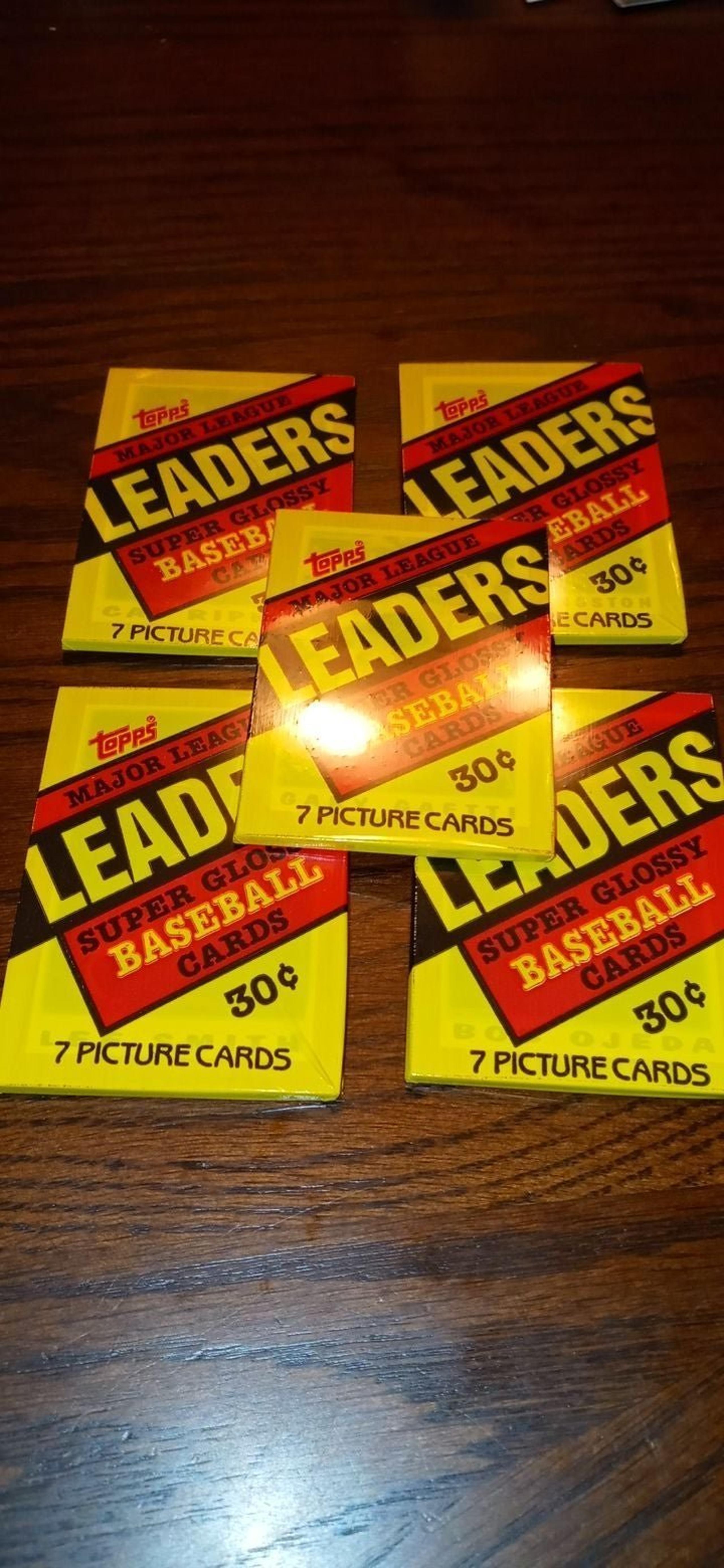 1987 mini Topps Major League Leaders Super Glossy Baseball Cards- 5 packs