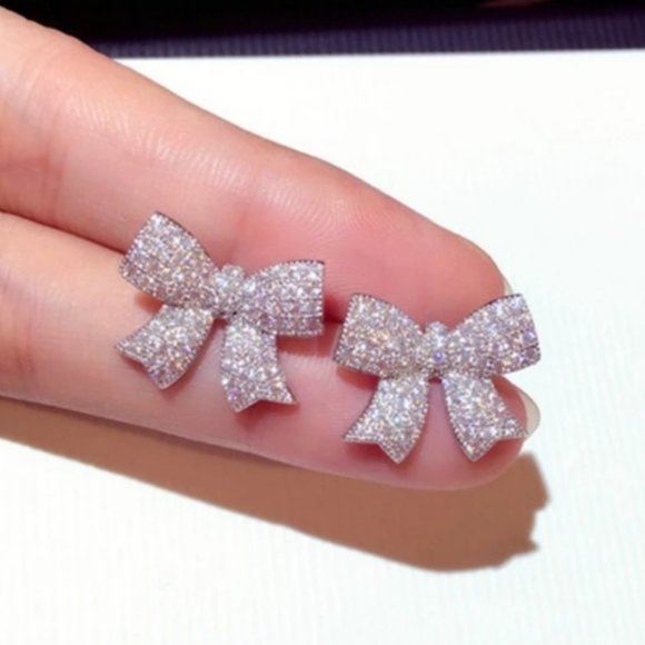 NEW Stamped 925 Silver Bow Knot Earrings
