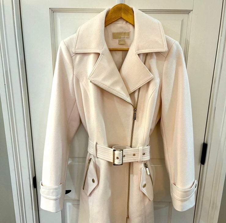 Michael Kors Blush Pink Wool Coat, Gold Detail, Size Small