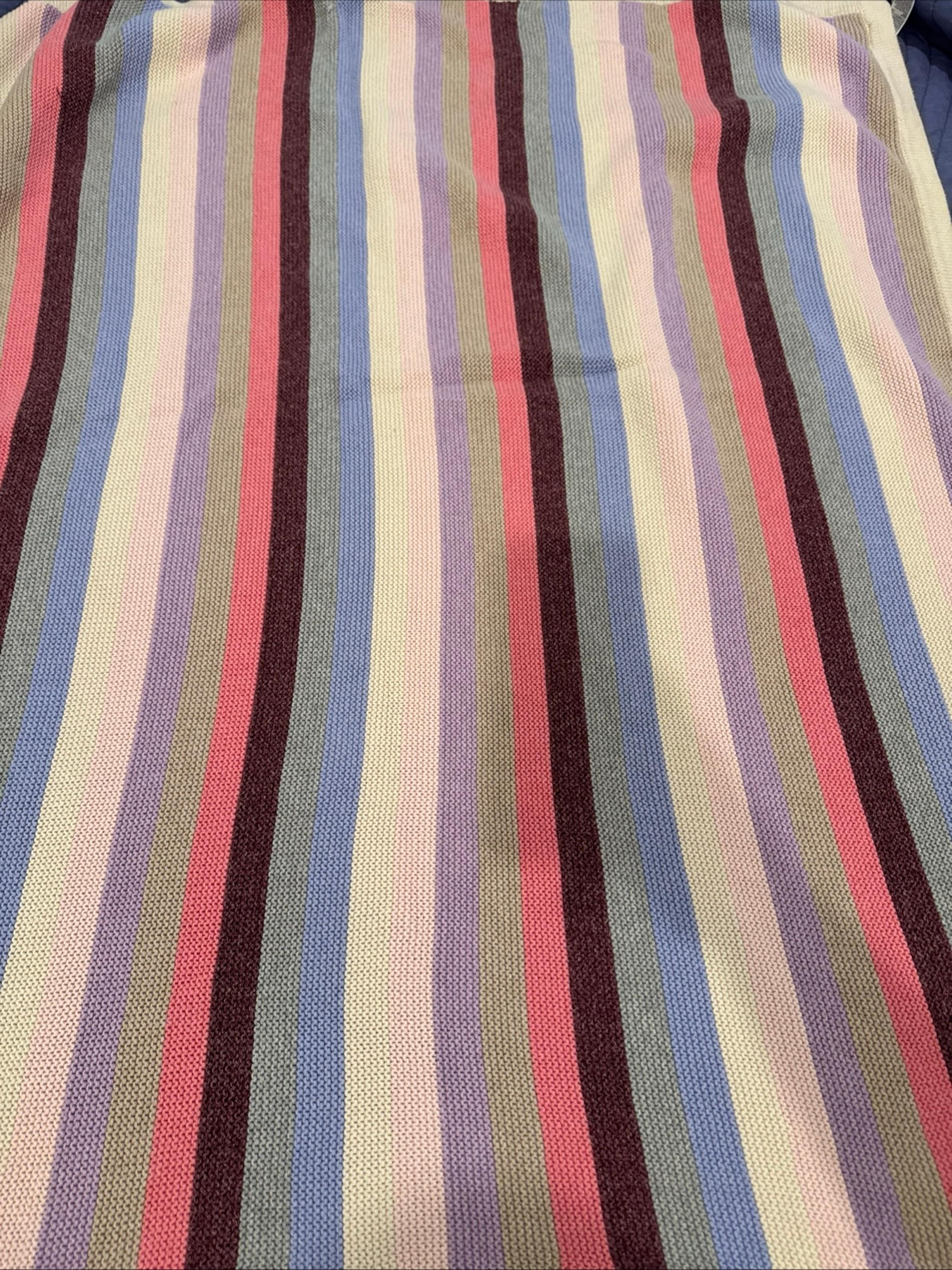 Baby Gap Pastel Stripe Cotton Knit Blanket 102x102cm  gift