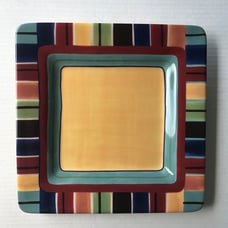 Set Of 2 Square Dinner Plates “Amherst” 10.5”