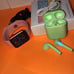Rose gold & money green tech music set
