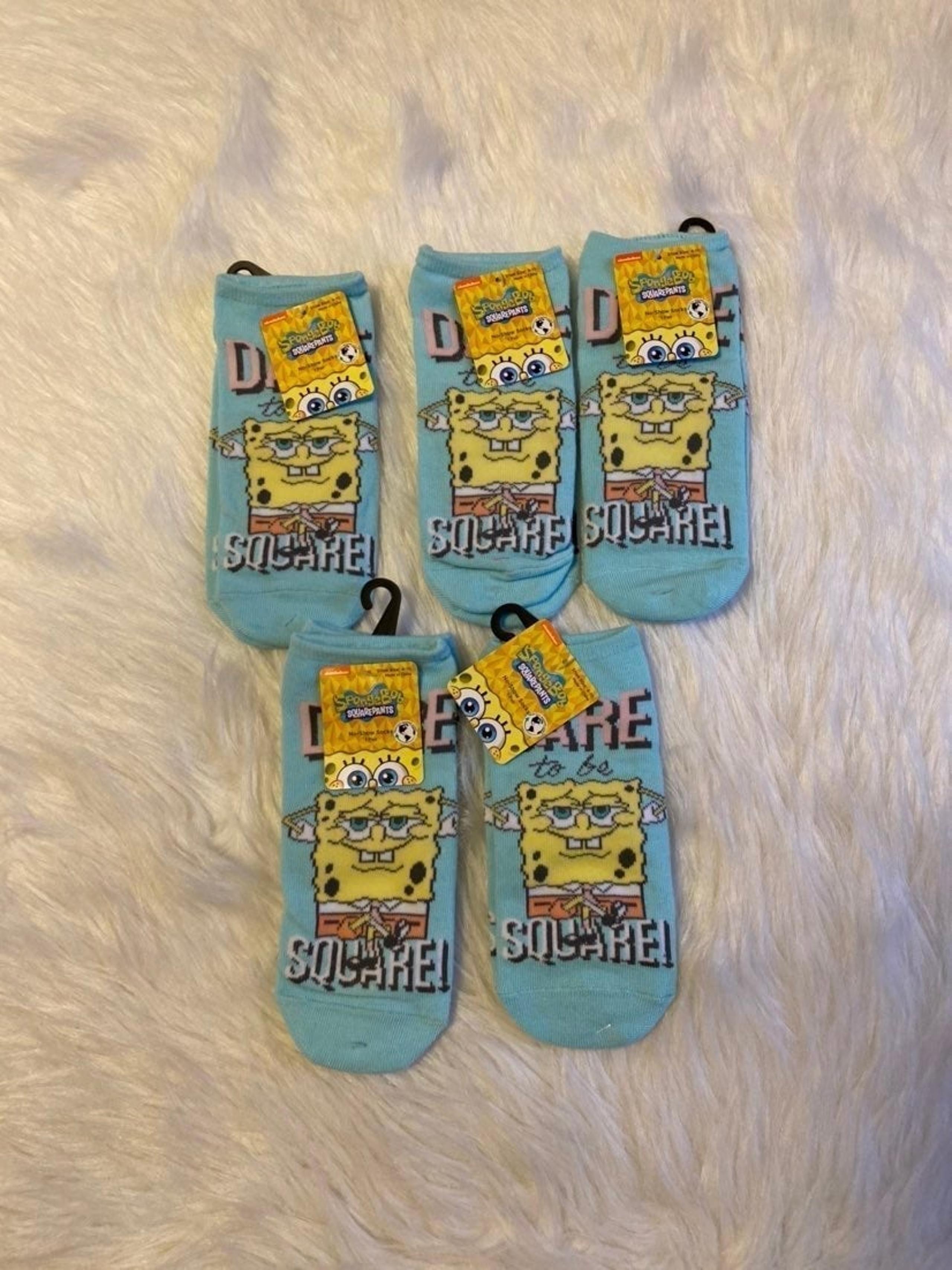 Nickelodeon SpongeBob SquarePants Socks Womens Shoe Size 4-10 Bundle Lot Of 5