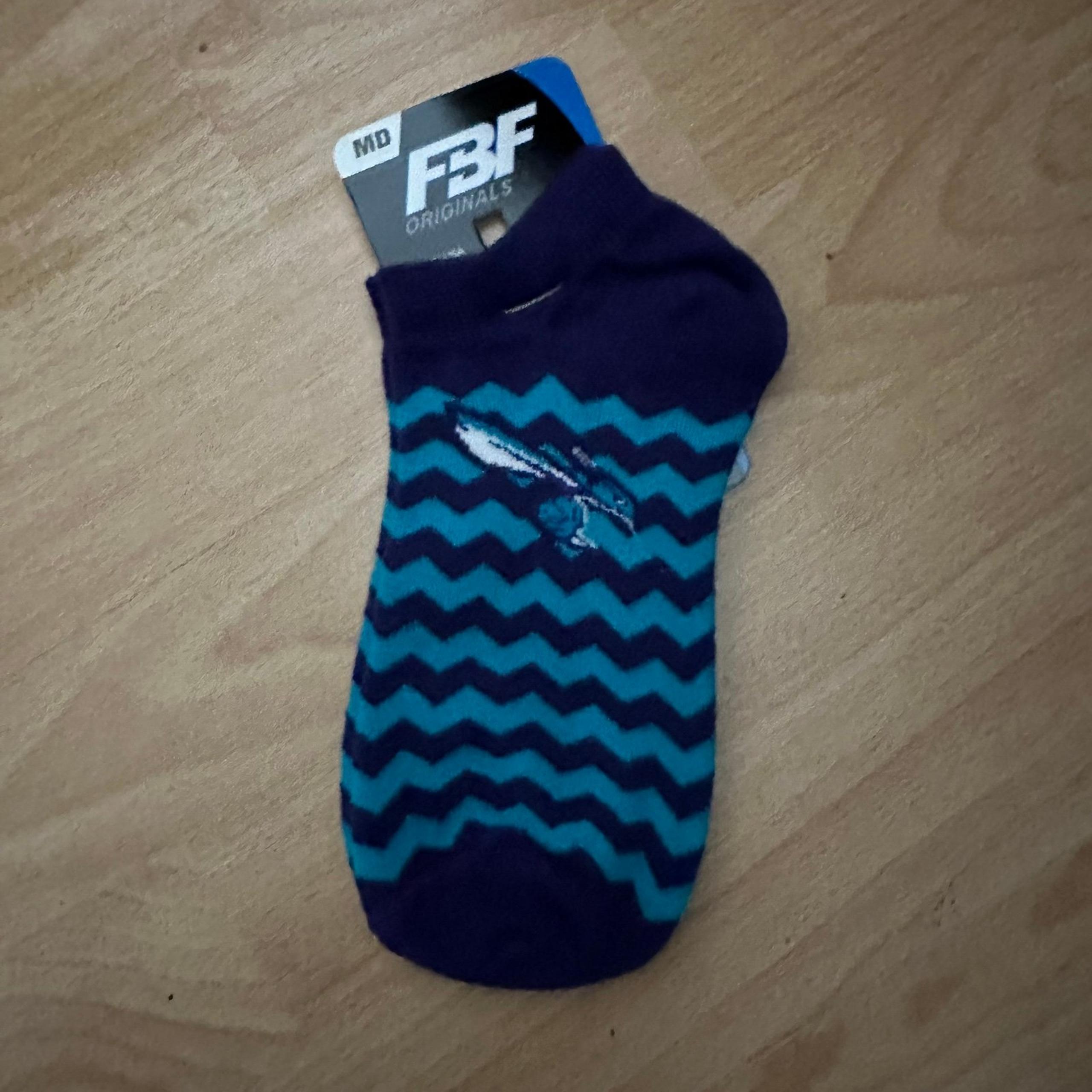 Brand New Charlotte Hornets  For Bare Feet Blue and Purple Ankle Socks