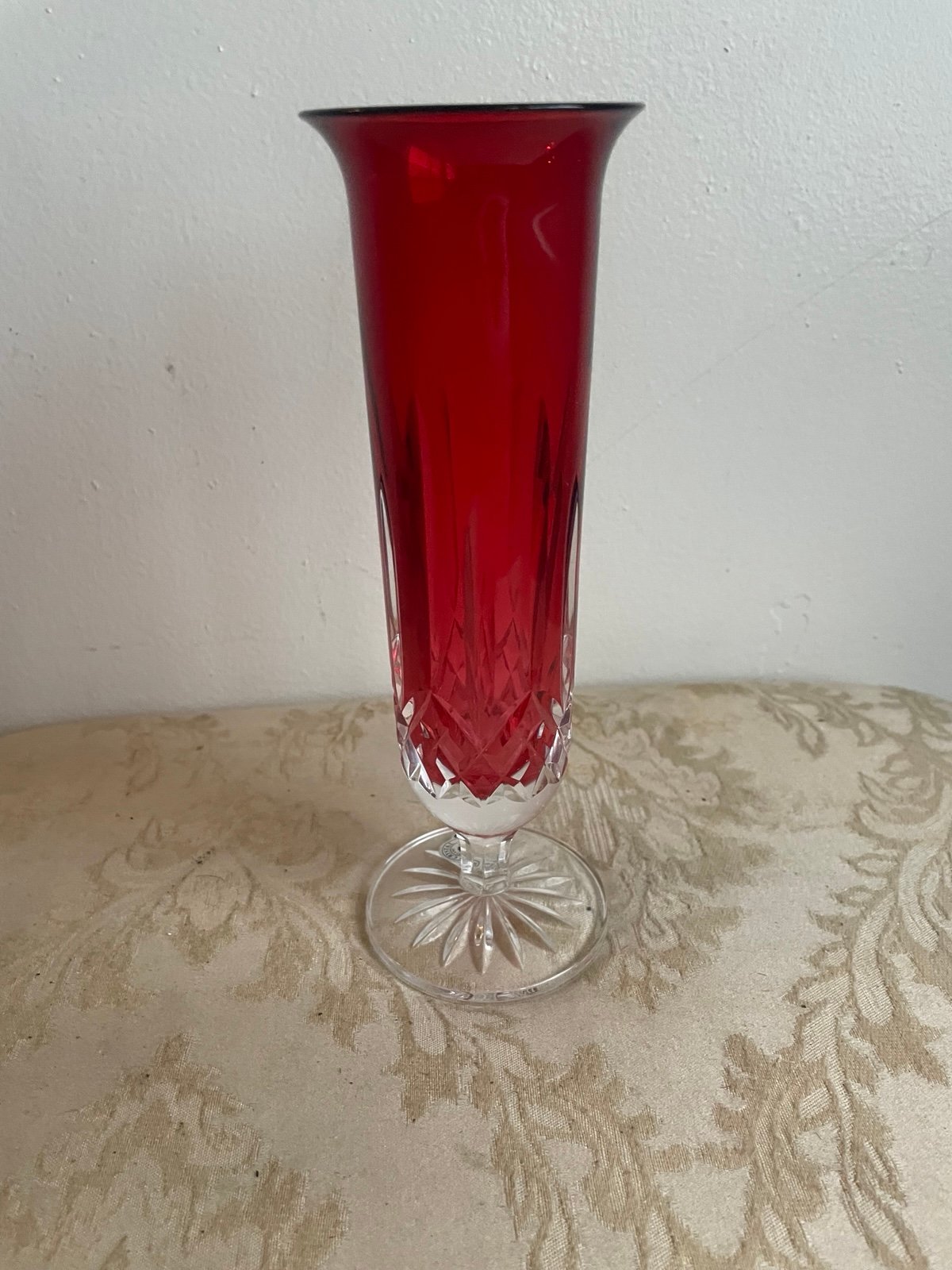Waterford Crystal LISMORE (1957-) Crimson Red Vase 8 - Feel Free to Ask ?s