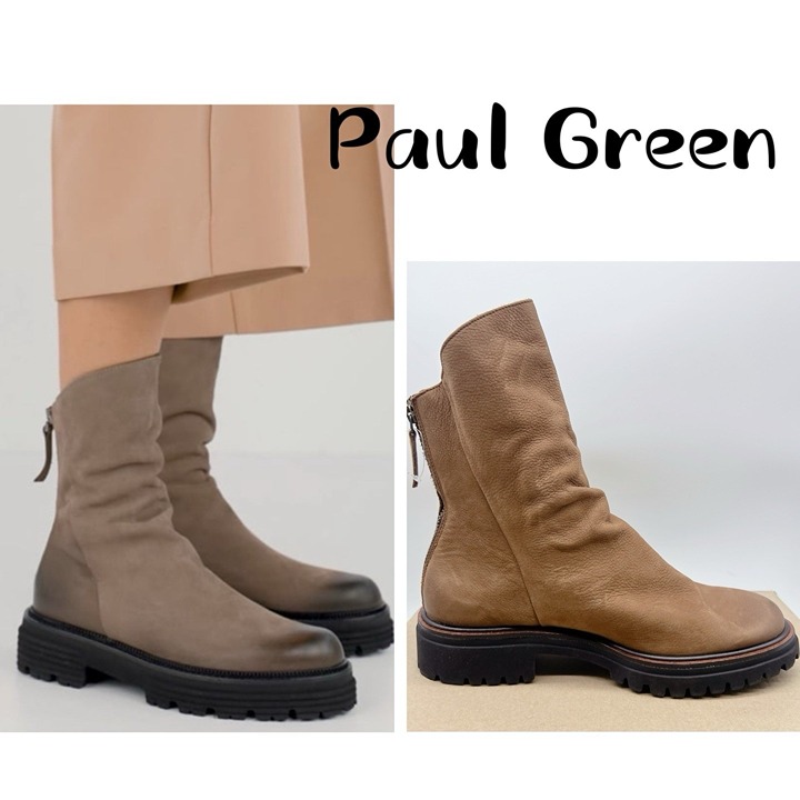 Paul Green Nobu Slouchy Boots Booties Brown Nubuck Leather AU 5 US 7.5