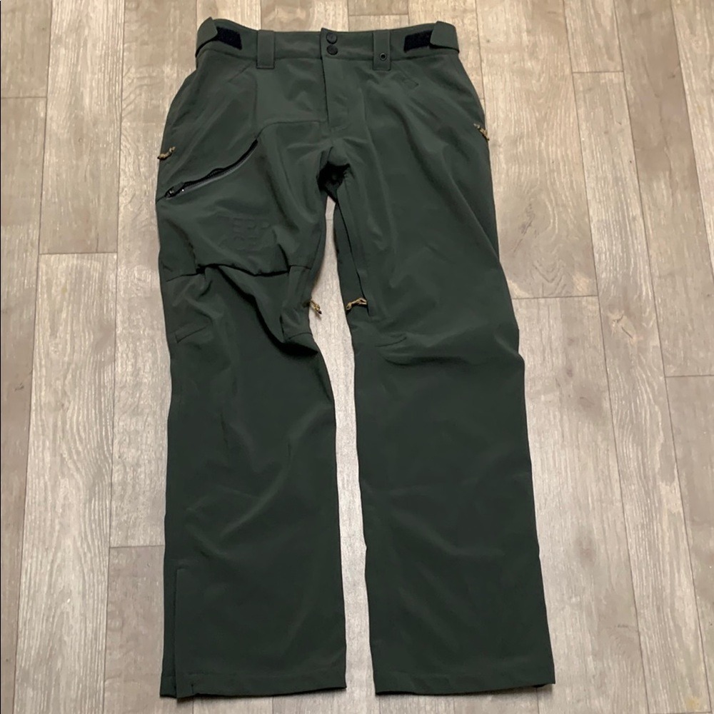 Mens Terracea Tough Gear Rain Ski Snow Utility Fleece Lined Green Pants