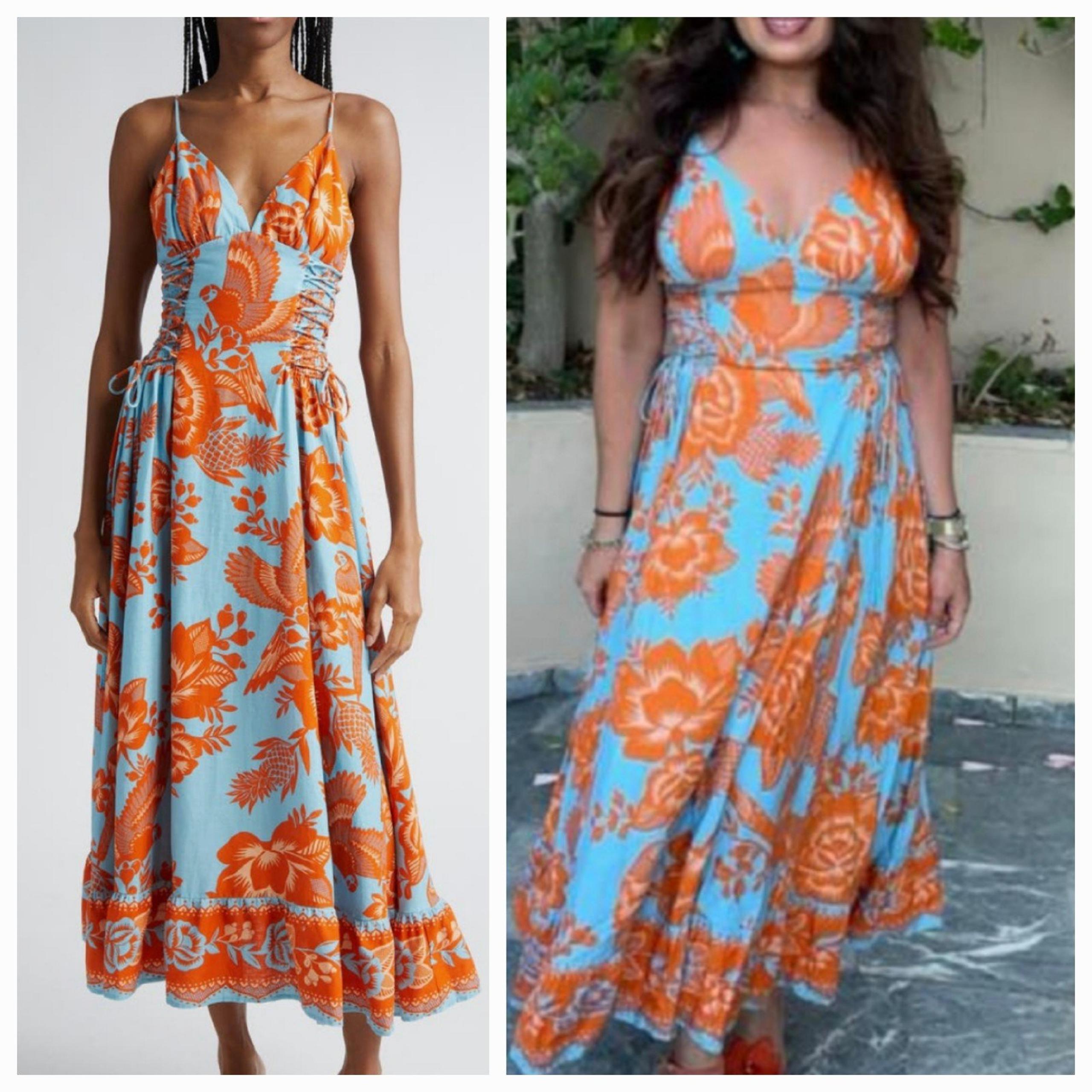 Farm Rio Floral Linen Mididress