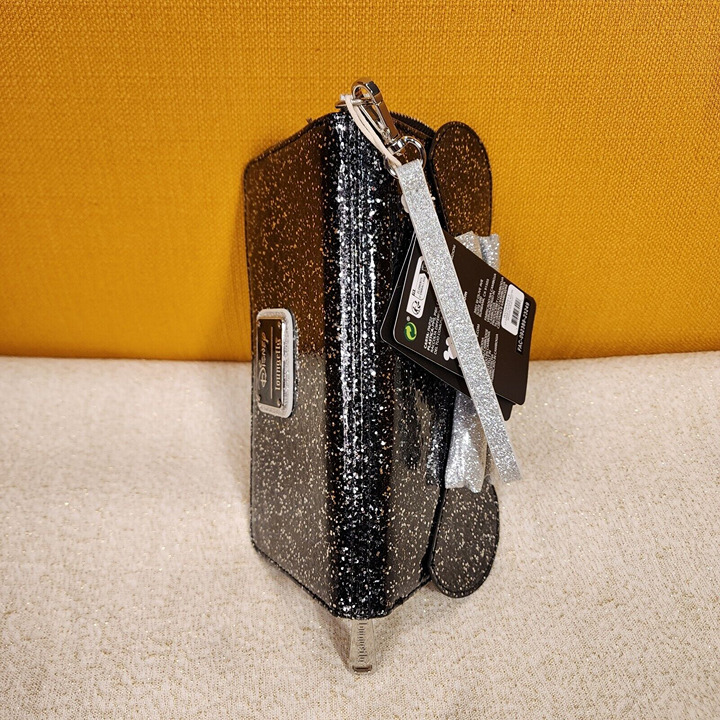 【Lounge Fly】Minnie Mouse Happy New Year Wristlet Wallet Loungefly Disney Minnie Mouse Happy New Year Glitter Wallet
