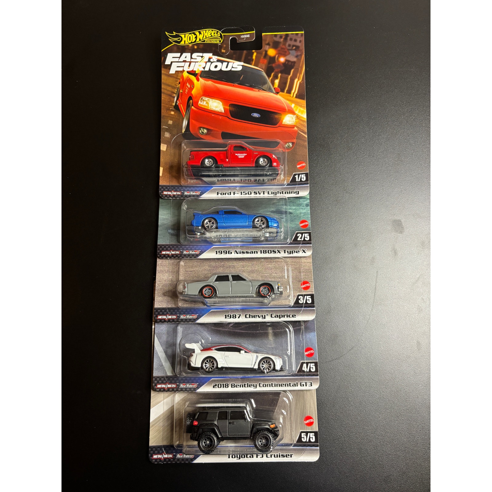 Mattel Hot Wheels Premium Fast & Furious H case set of 5