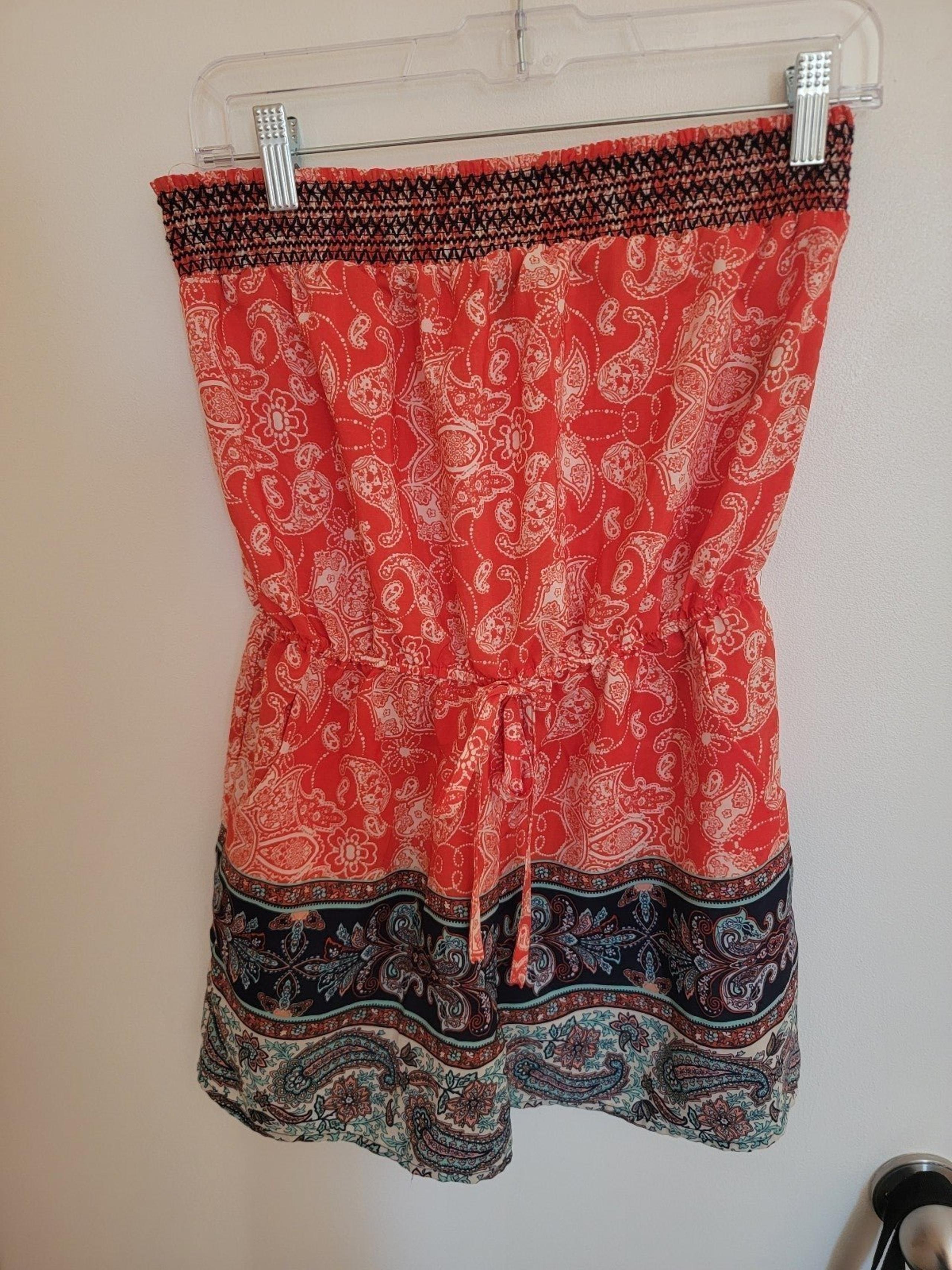 BeBop Medium Romper Paisley Red Blue Pre-owned