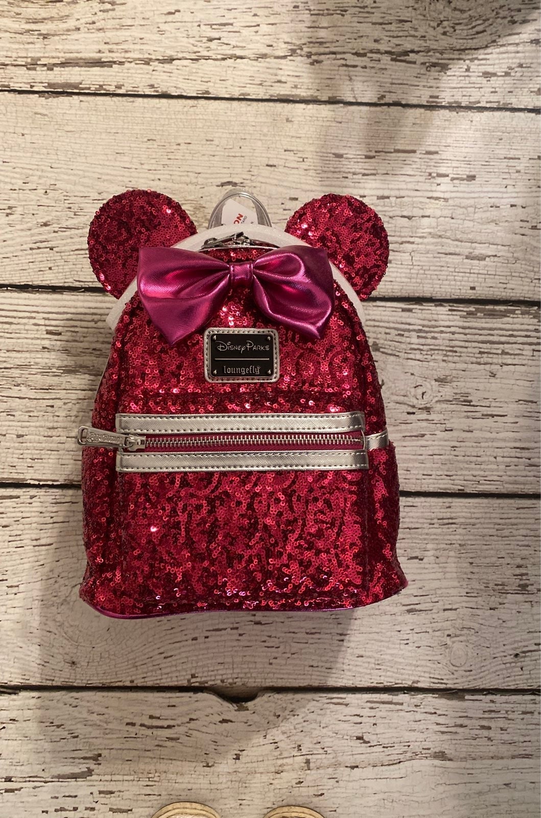 BNWT Disney Loungefly Imagination Pink sequins backpack