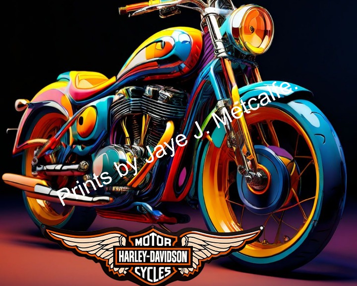 Watercolor motorcycle Art Print by Jaye Metcalfe