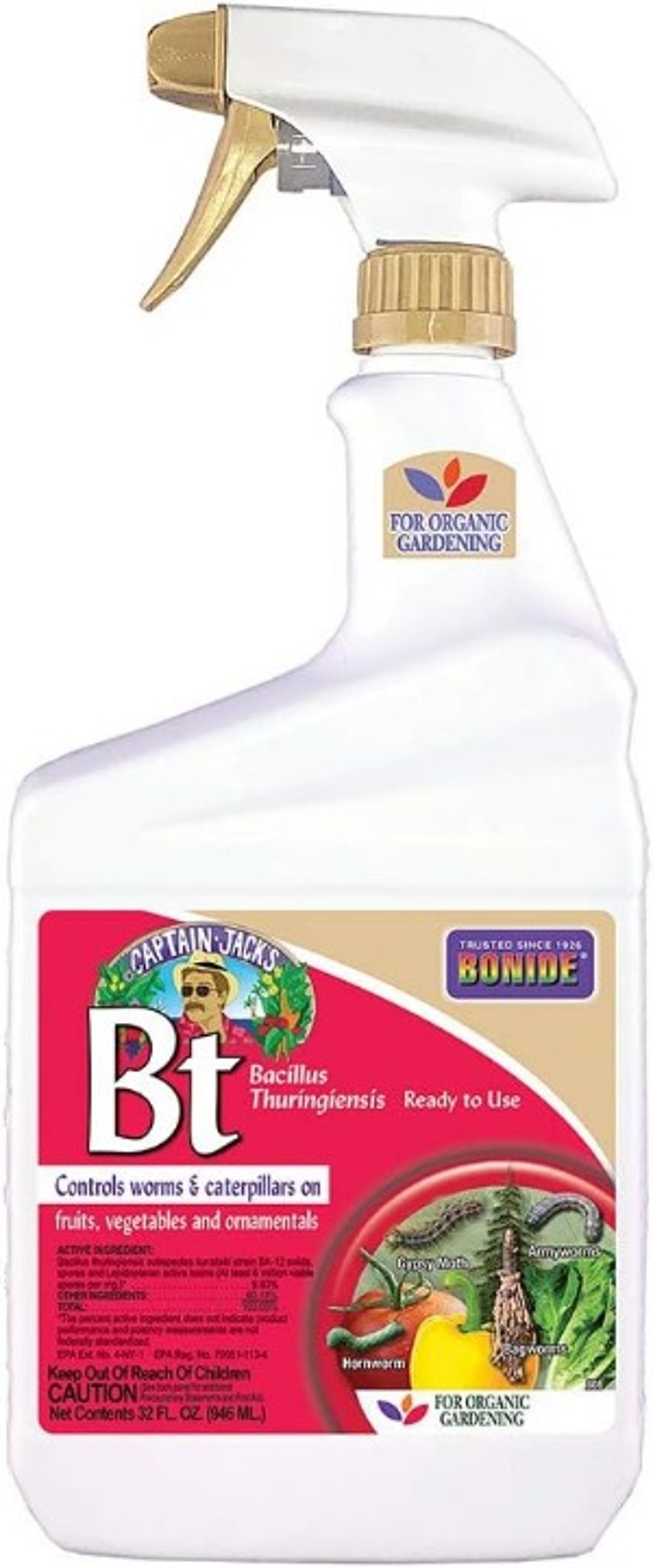 Bonide 8066 Captain Jack's Bacillus Thuringiensis BT Organic Worm & Caterpillar