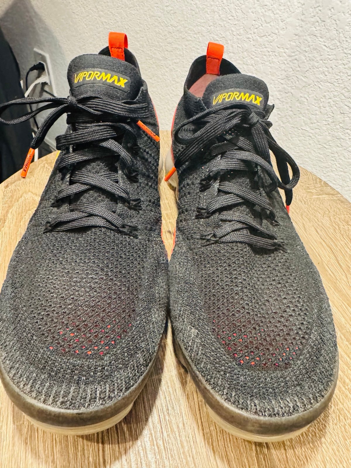 Nike Air VaporMax Flyknit 2 sneakers in the Black/Laser Orange bag