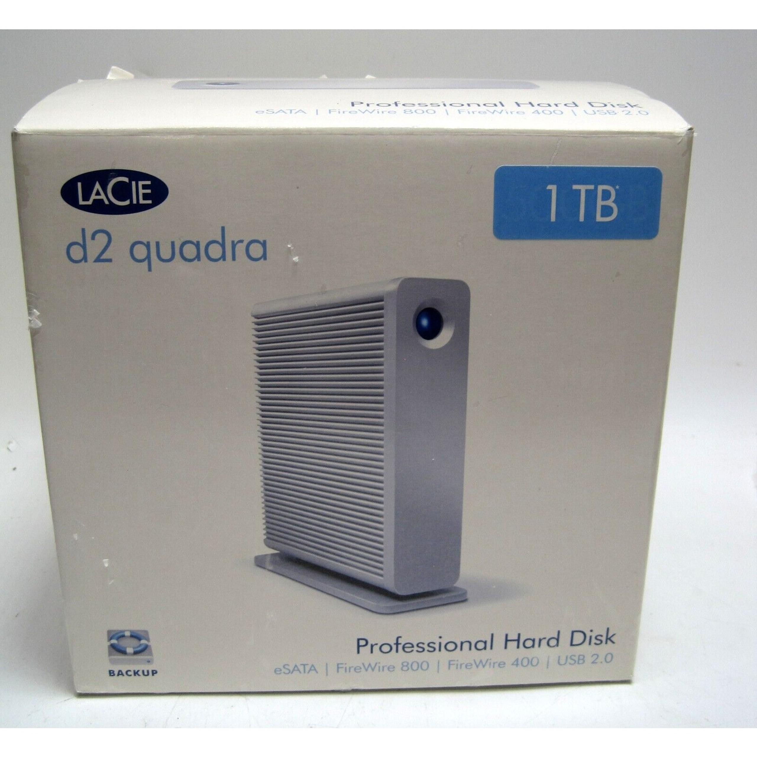 d2 Quadra 1TB 7200rpm External Hard Drive W/Power Supply and Cables! - LaCie