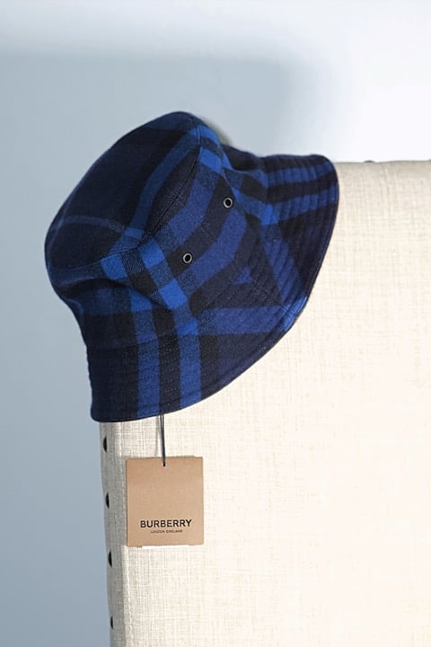 Burberry Check Wool Cashmere Bucket Hat