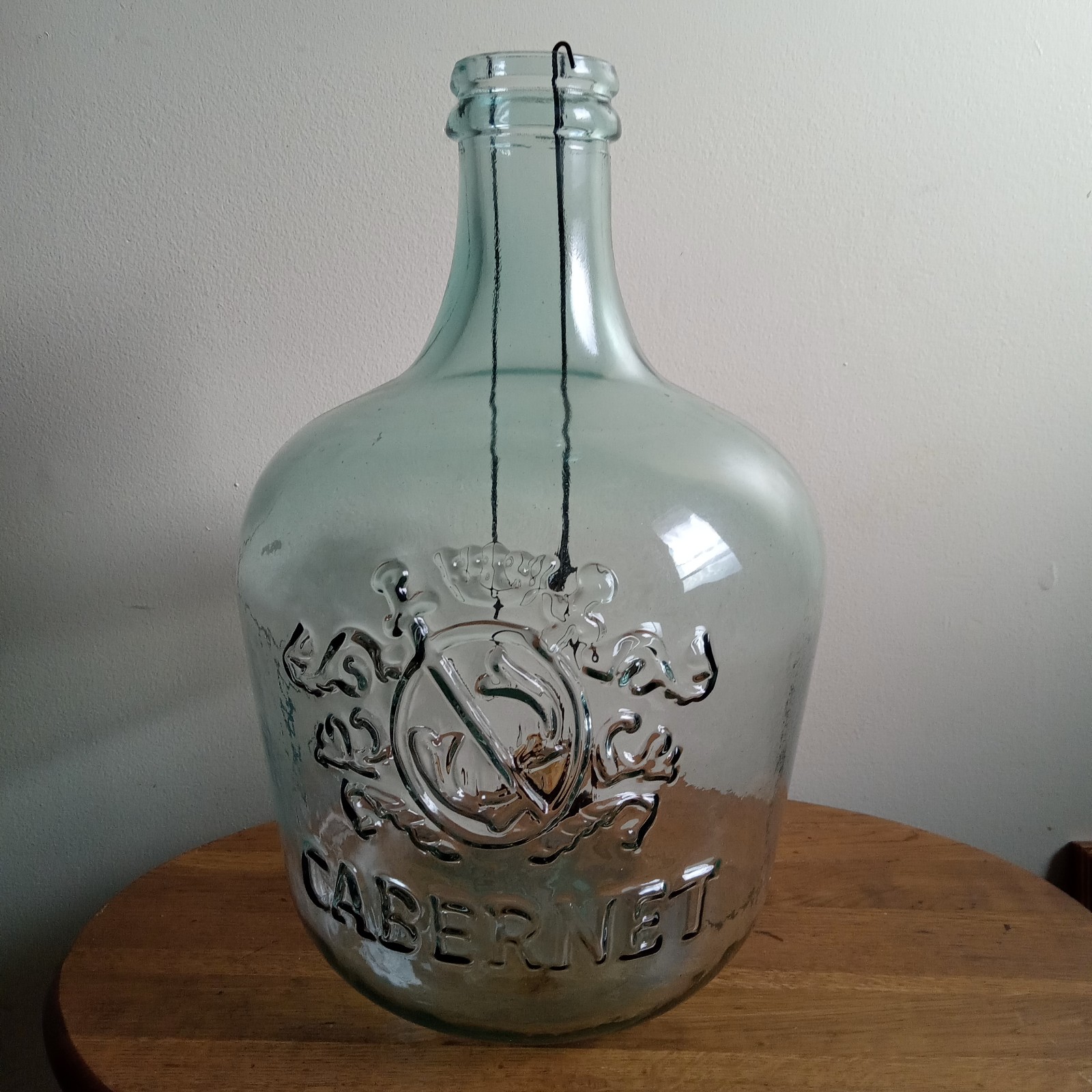 Cabernet Wine Jug 3.5 Gallons Vidrios San Miguel Clear Glass Blue Tint