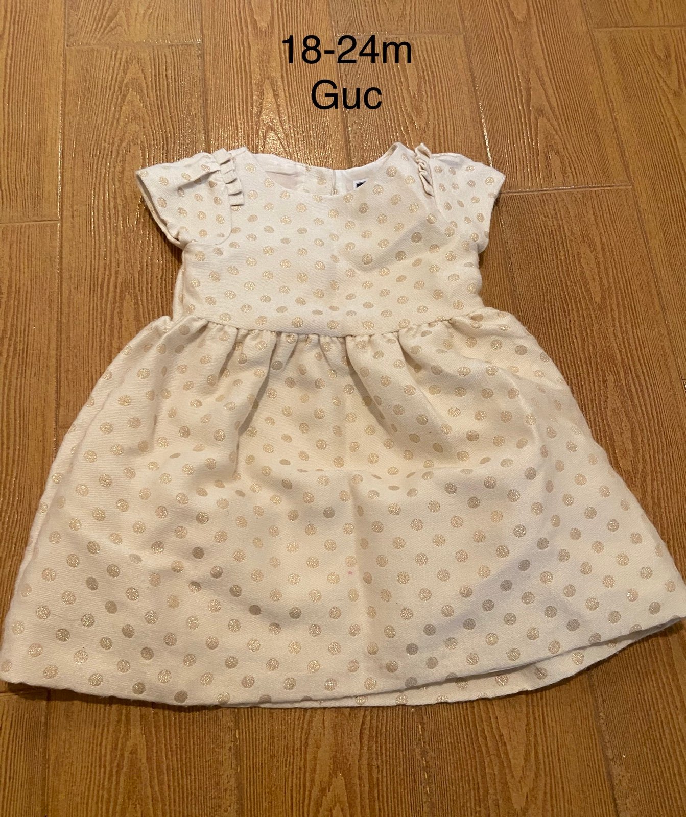 Holiday dress metallic polka dots