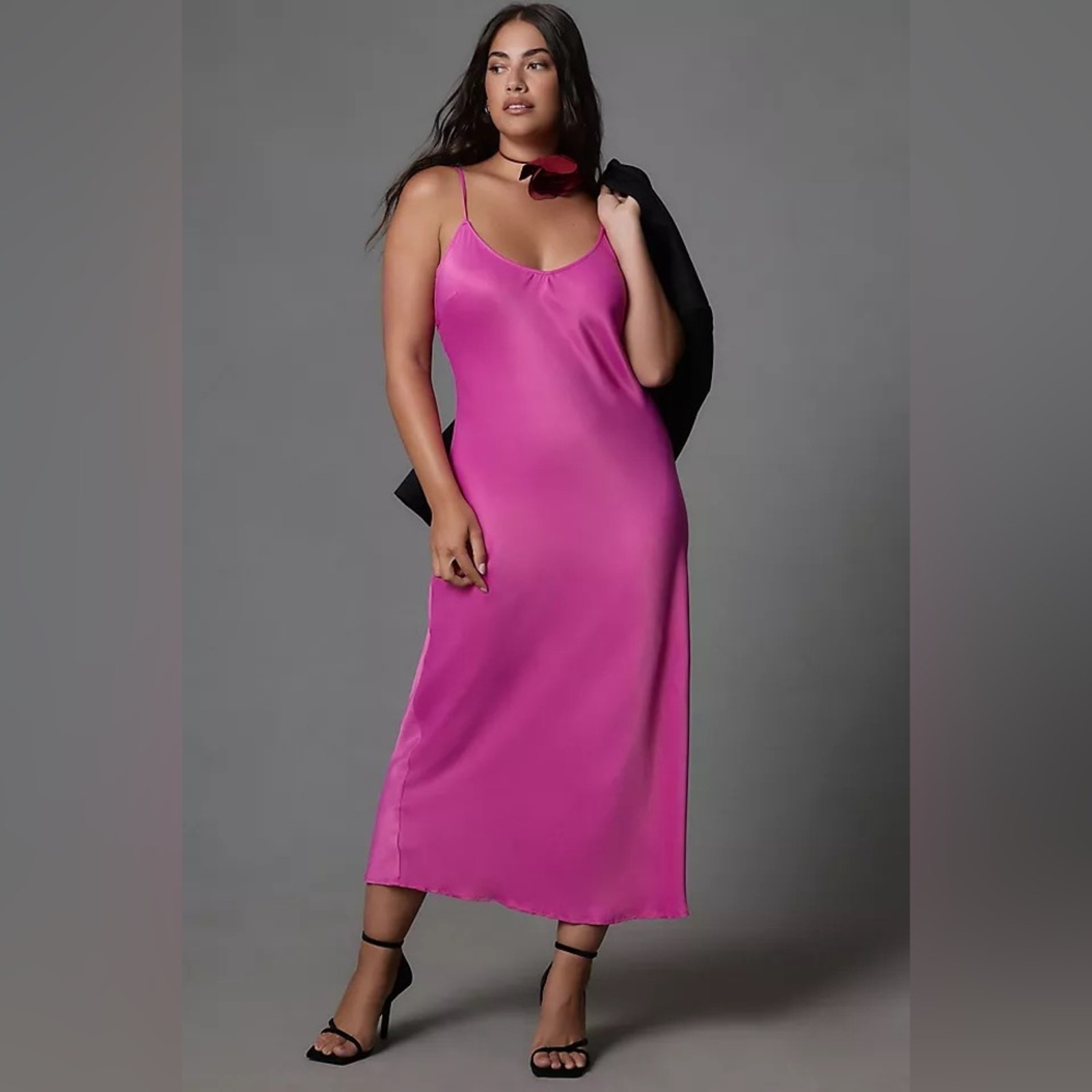 By Anthropologie Sleeveless V-Neck Slip Midi Dress Size 3X