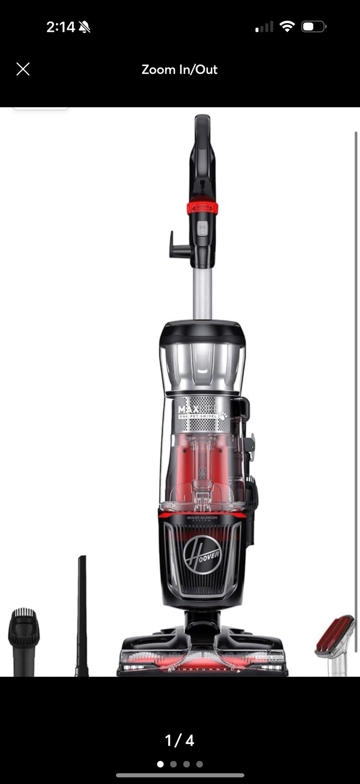Hoover MAXLife Pro Pet Swivel Bagless Upright Vacuum Cleaner, for Carpet and Har