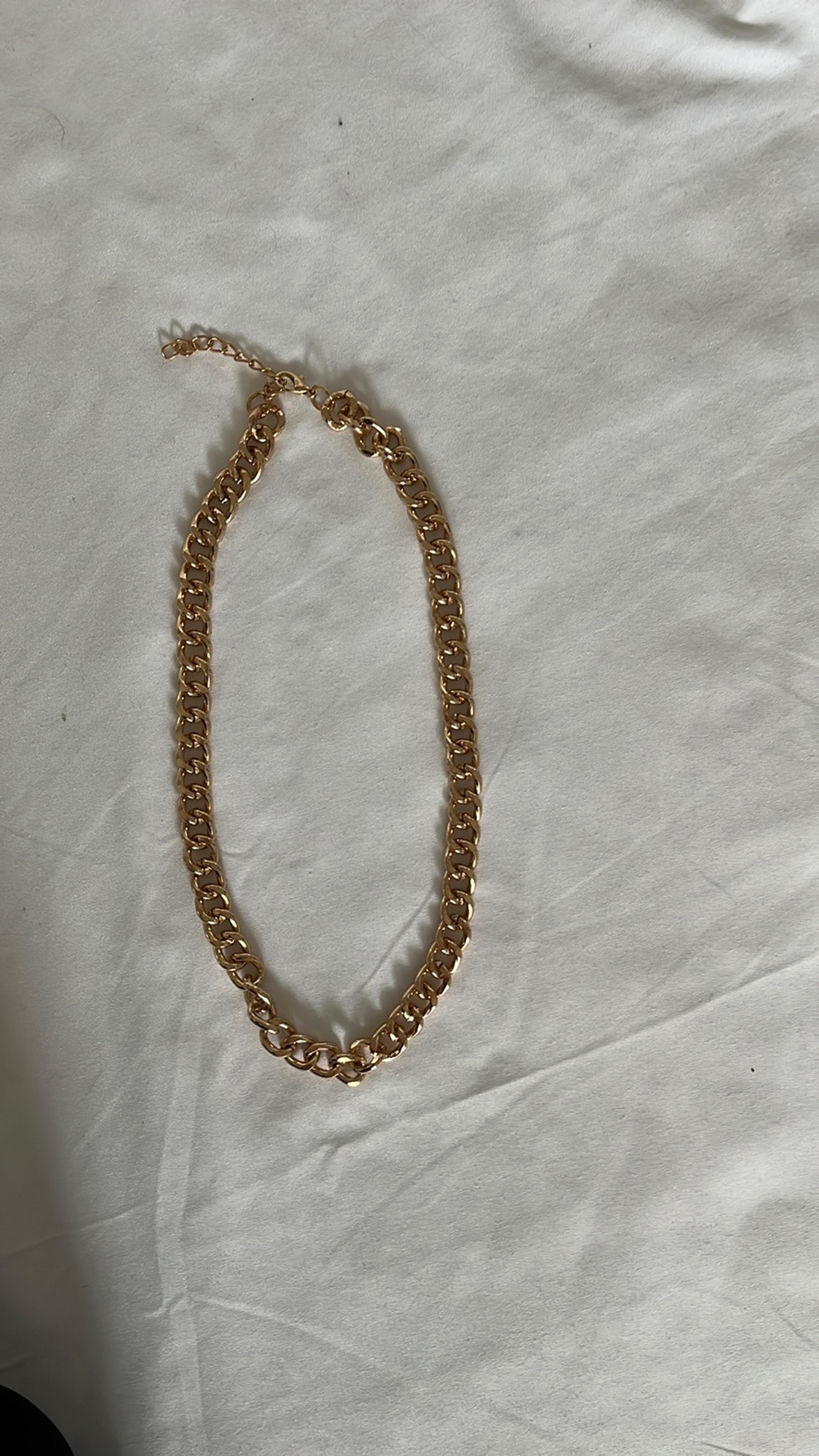 Zara gold chain link necklace