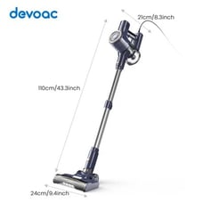 Devoac Corded Stick Vacuum Cleaner With 20Ft Cord, 23Kpa Powerful Suction , Dark