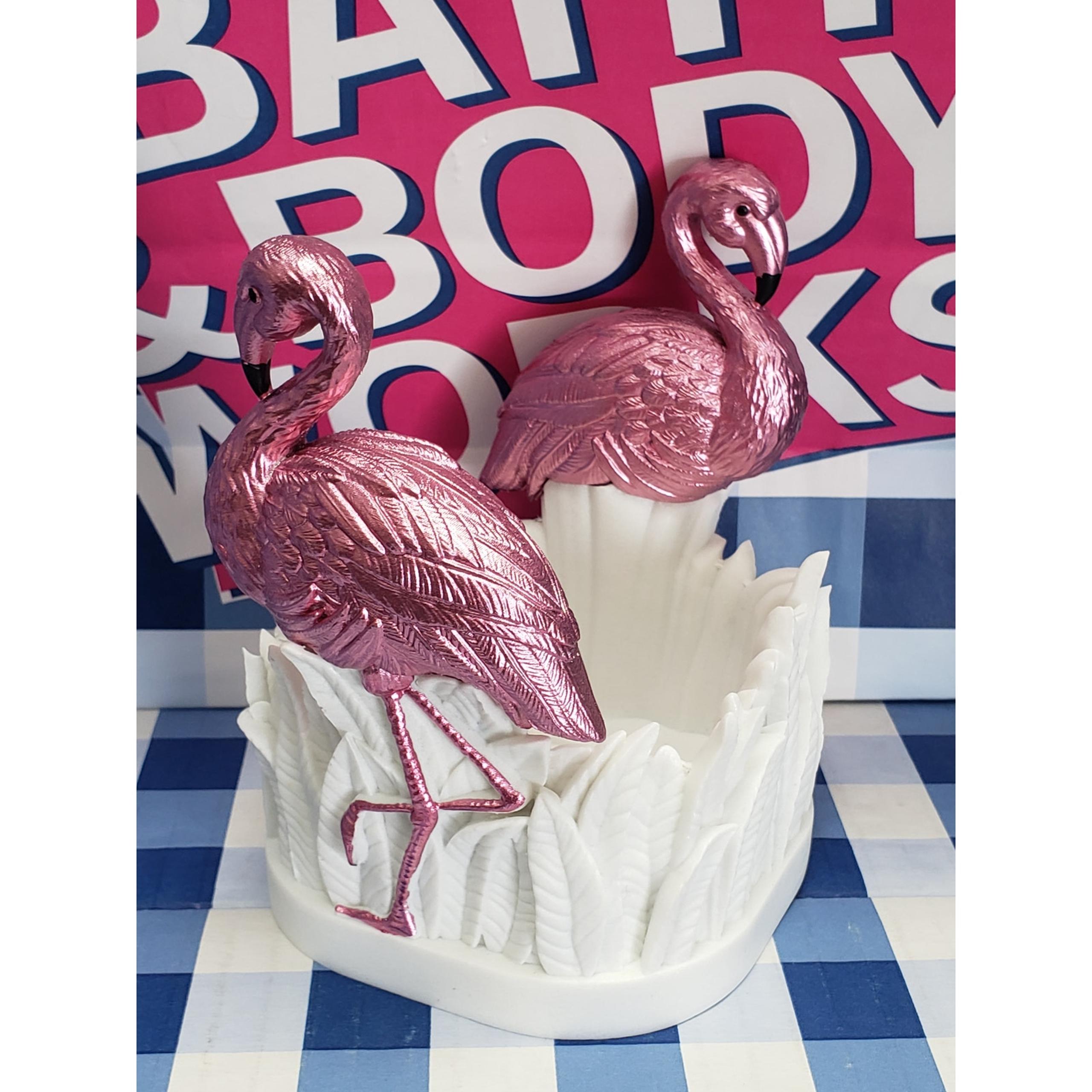 BBW Pink Flamingo Gentle Foaming Resin Soap Holder Bathroom Sink Decor