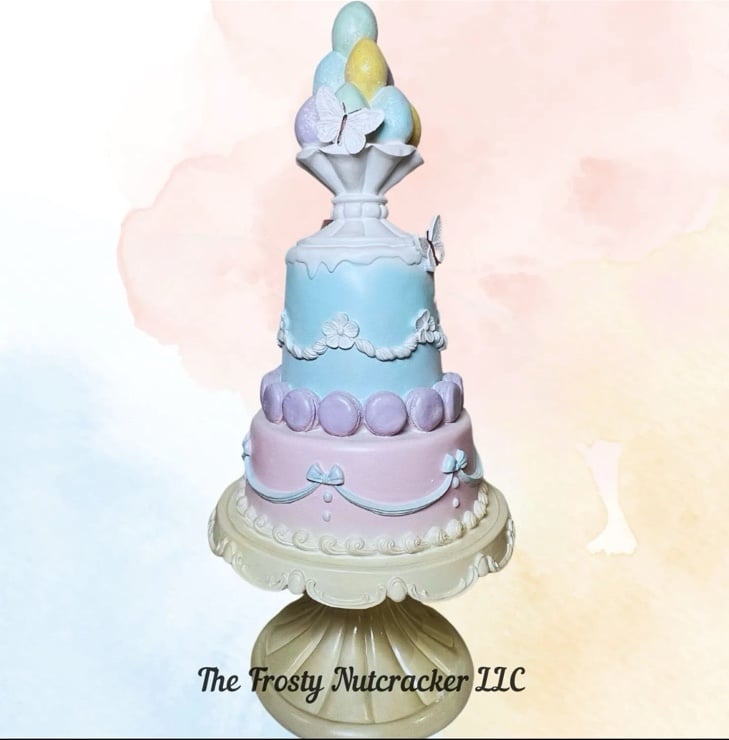 Cupcakes and Cashmere Pastel Easter Eggs & Macaroon Cake with Butterflies