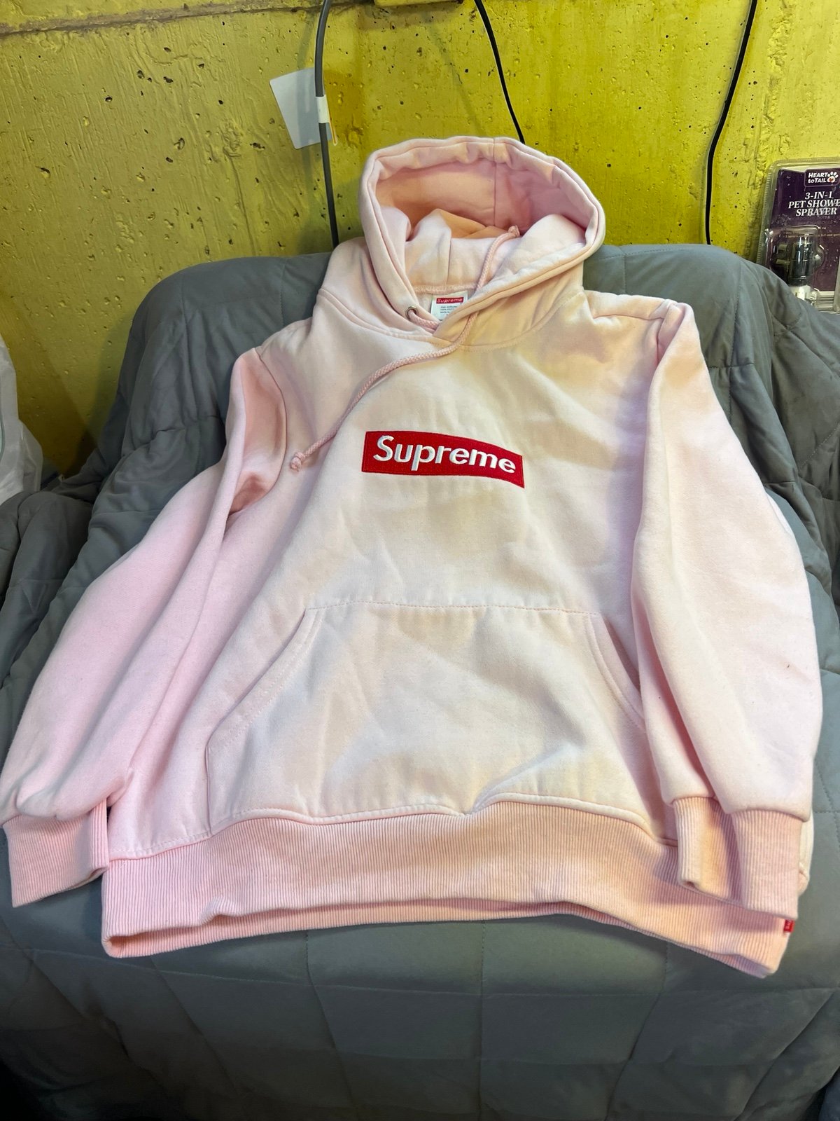 Womens Supreme Pullover Pink Hooded Sweatshirt Size Medium