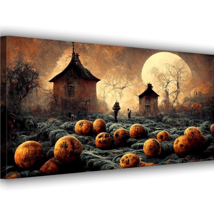 HALLOWEEN Graveyard painting 32x16 inch (canvas)