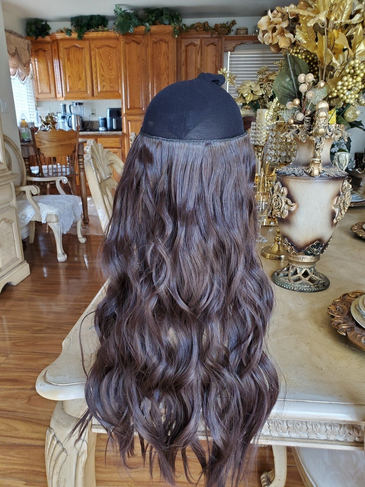 Dark Brown Wavy Halo 22 inches!!