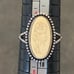 Vintage Sterling Clark and Coombs Ivory Carved Ring 7