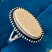 Vintage Sterling Clark and Coombs Ivory Carved Ring 7