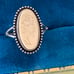 Vintage Sterling Clark and Coombs Ivory Carved Ring 7