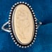 Vintage Sterling Clark and Coombs Ivory Carved Ring 7