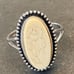 Vintage Sterling Clark and Coombs Ivory Carved Ring 7