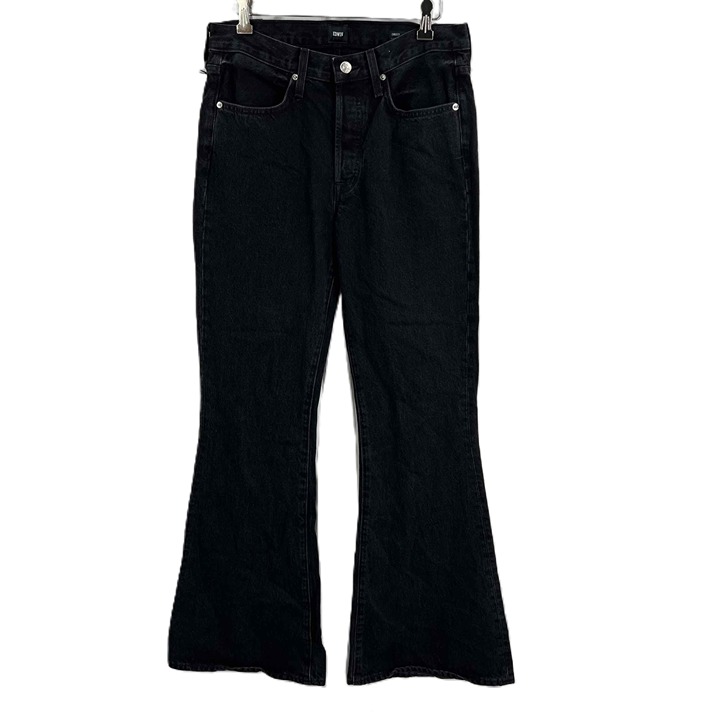 Edwin Flared Jean Black Five Pockets Button Fly Chrissy Jeans Womens Size 28 New