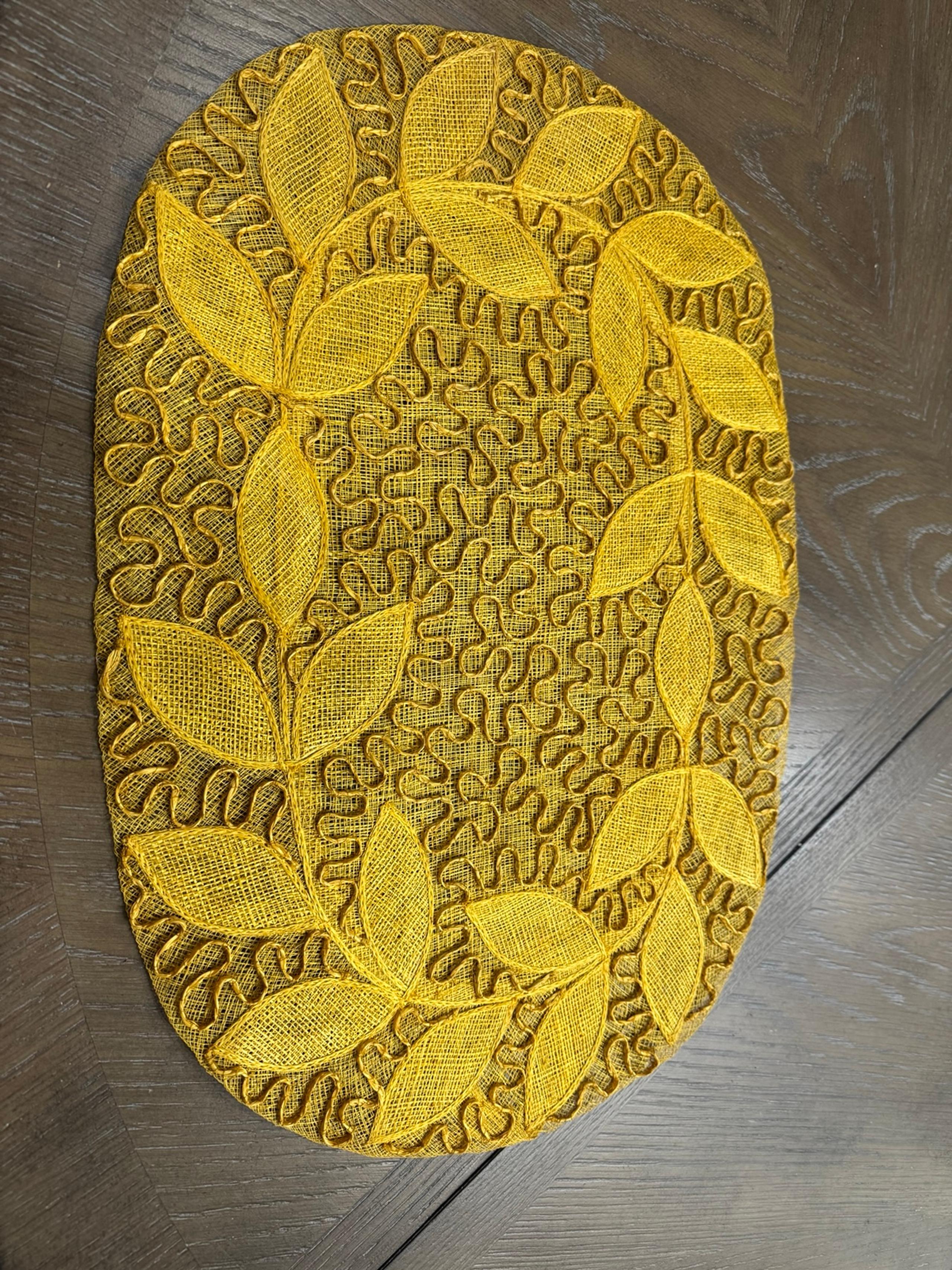 Vintage Set of 8 Gold Oval Placemats From the Philippines