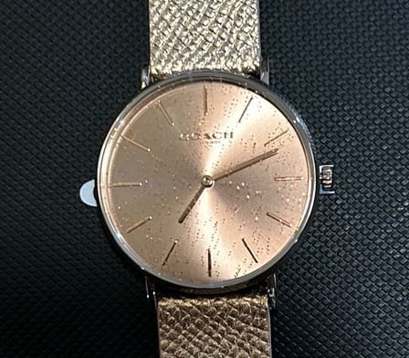 Coach Perry Watch With Golden Face & Golden Leather Band