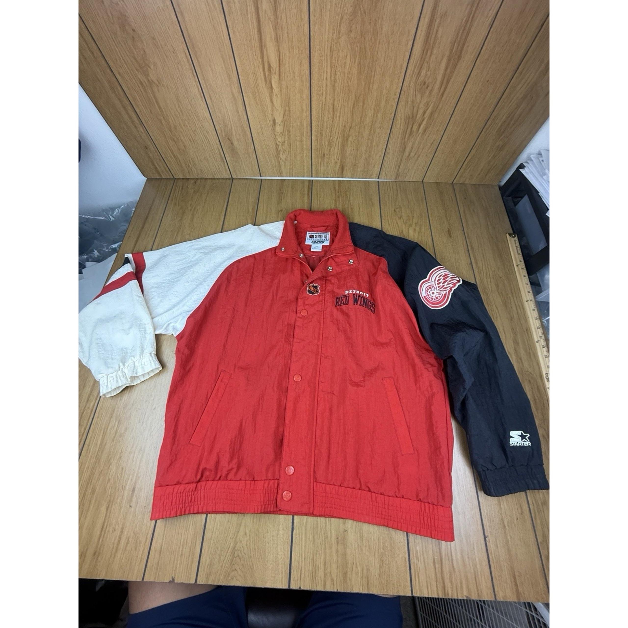 Vintage Starter Detroit Red Wings Jacket Men's XL Red Full Zip Windbreaker